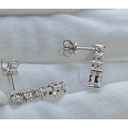 Stud Dangle Moissanite Diamond Gold plated Earrings