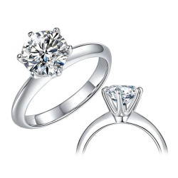 1ct,2ct,3ct   Moissanite Diamond Gold plated Classic Ring