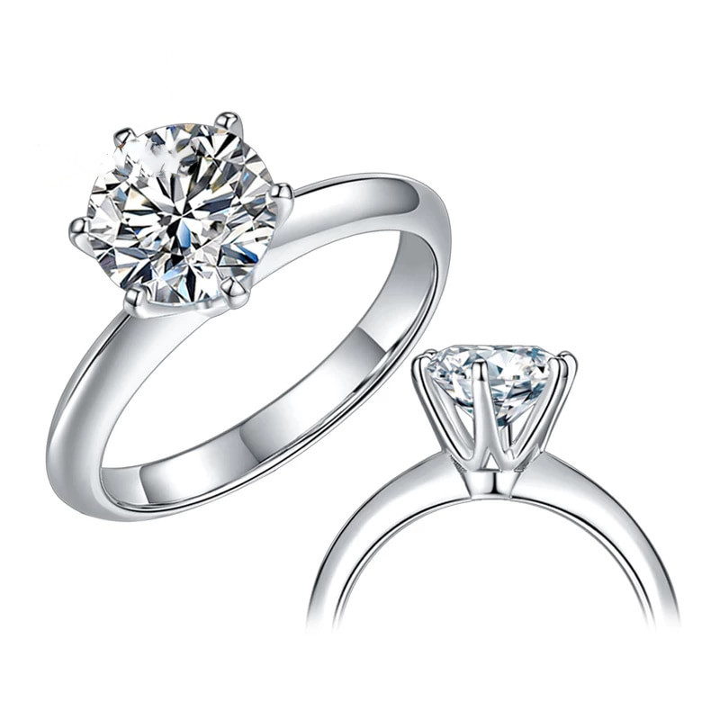 1ct,2ct,3ct   Moissanite Diamond Gold plated Classic Ring