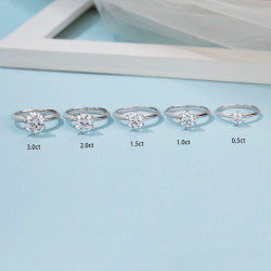 1ct,2ct,3ct   Moissanite Diamond Gold plated Classic Ring
