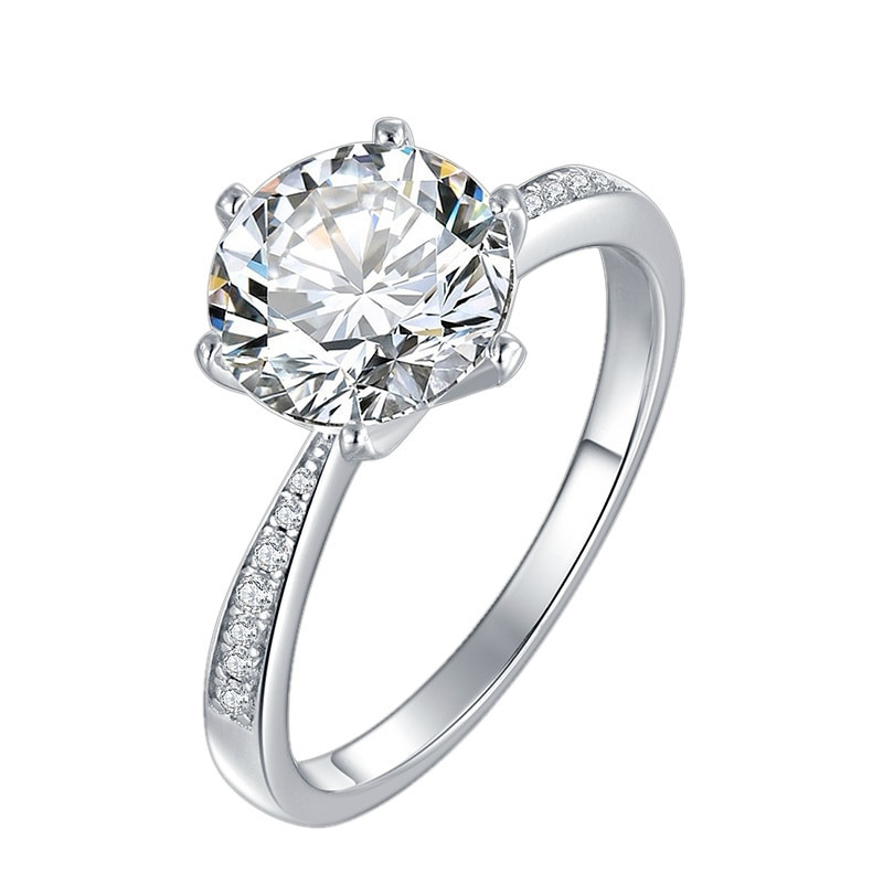 Classic Ring 1ct,2ct,3ct   Moissanite Diamond Gold plated