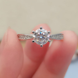 Classic Ring 1ct,2ct,3ct   Moissanite Diamond Gold plated