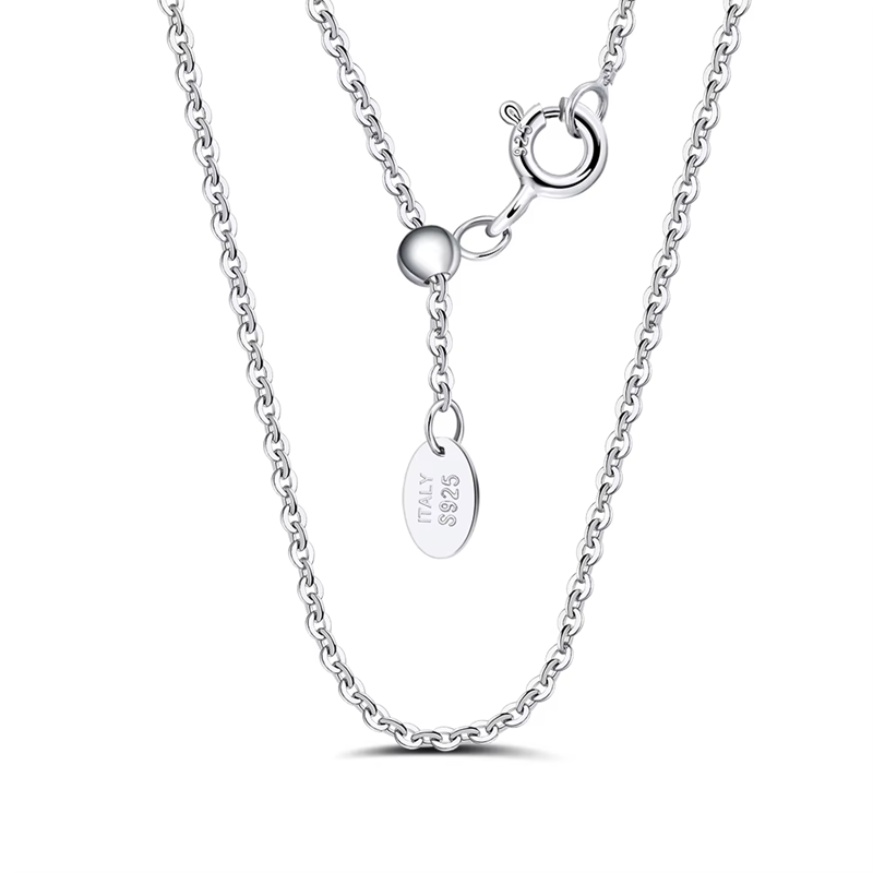 Cable Italian 925 Sterling silver chain Rhodium plated