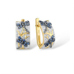 Blue Dragonfly Gold plated Sterling Silver Earrings