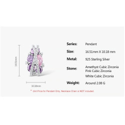 Pink purple gold plated Silver fine jewerly set