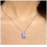 Pink purple gold plated Silver fine jewerly set