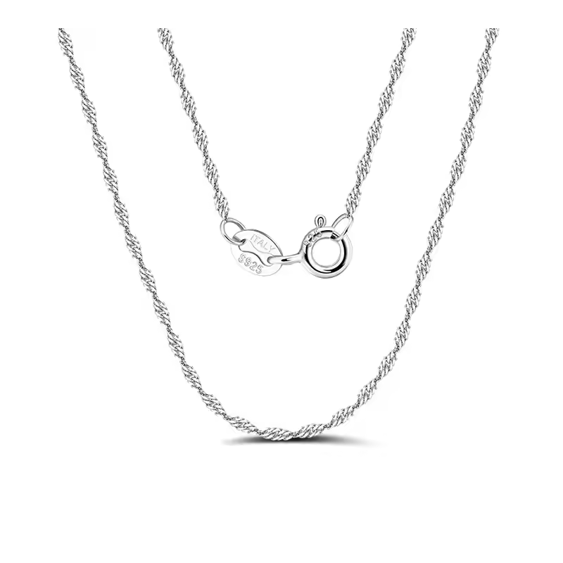 Twisted Rope  925 Sterling silver chain Rhodium plated