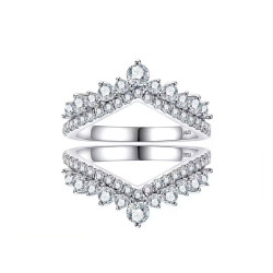 Heart Shape Wedding Bands 18k Gold Plated 3mm D Color Moissanite