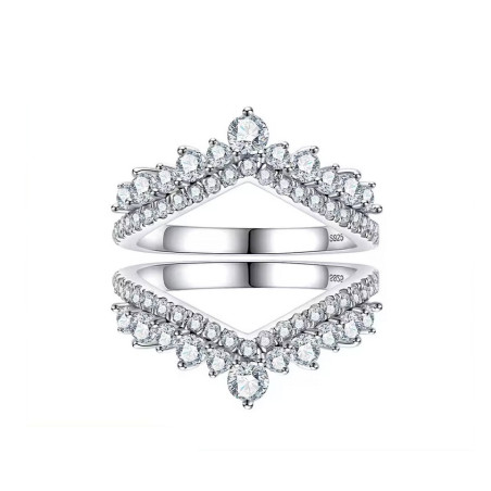 Heart Shape Wedding Bands 18k Gold Plated 3mm D Color Moissanite
