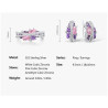 Pink purple gold plated Silver fine jewerly set