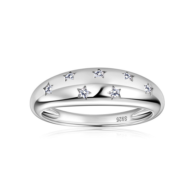 Star Moissanite Diamond Gold plated wedding  band