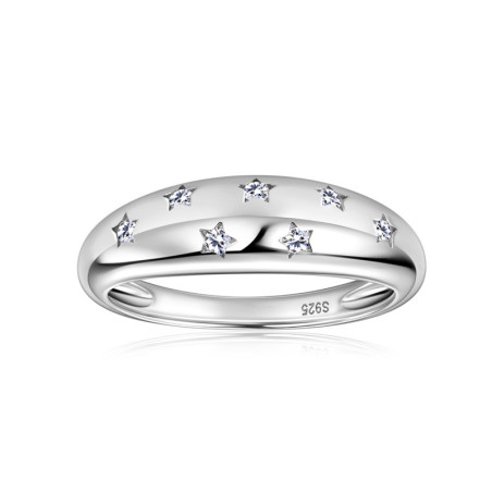 Star Moissanite Diamond Gold plated wedding  band