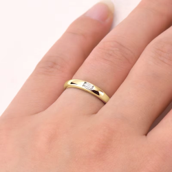 моиссанит алмаз 18K алтаар бүрсэн бөгж