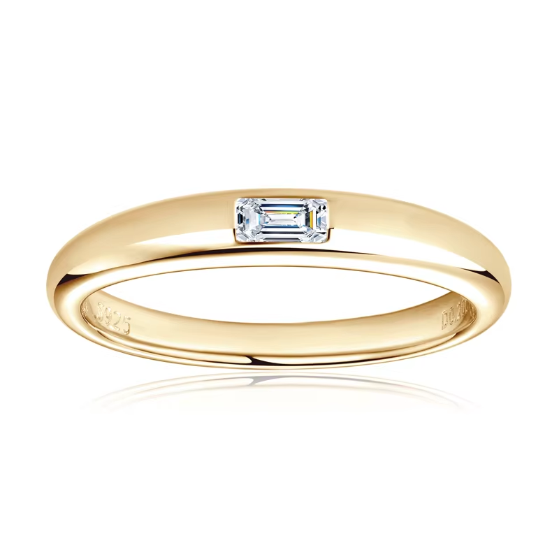 Moissanite Diamond Gold plated wedding  band