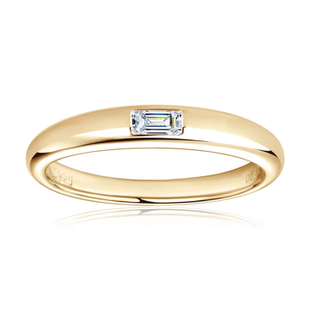 Moissanite Diamond Gold plated wedding  band