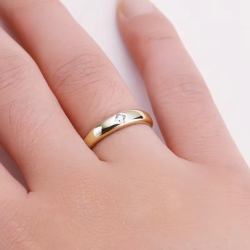 Simple Design Moissanite Diamond Gold plated wedding  band