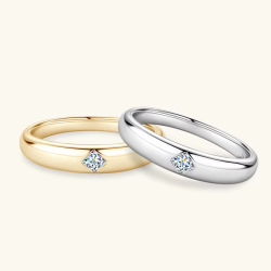 Simple Design Moissanite Diamond Gold plated wedding  band