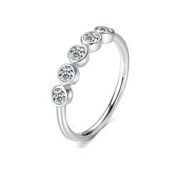 3mm 5pcs  Moissanite Diamond Gold plated wedding ring