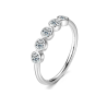 3mm 5pcs  Moissanite Diamond Gold plated wedding ring