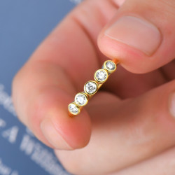 3mm  моиссанит алмаз 18K алтаар бүрсэн бөгж