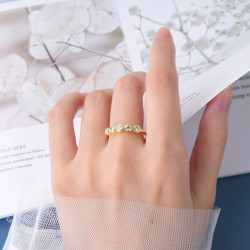3mm  моиссанит алмаз 18K алтаар бүрсэн бөгж