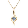1.0ct 6.5mm D Color Moissanite Twist Pendant Necklaces 925 Sterling Silver