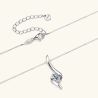 1.0ct 6.5mm D Color Moissanite Twist Pendant Necklaces 925 Sterling Silver