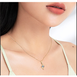 1.0ct 6.5mm D Color Moissanite Twist Pendant Necklaces 925 Sterling Silver