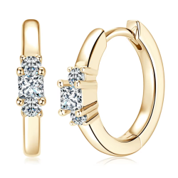 Princess Cut VVS 0.15ct Moissanite 925 Sterling Silver  Hoop Earrings