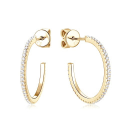 Cirle Moissanite Earrings Hoop stud Earrings