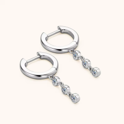 2.5mm Moissanite 925 Sterling Silver Drop Tassel Earring