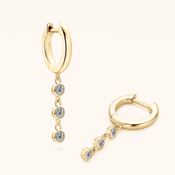 2.5mm Moissanite 925 Sterling Silver Drop Tassel Earring