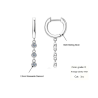 2.5mm Moissanite 925 Sterling Silver Drop Tassel Earring