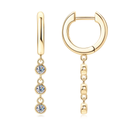 2.5mm Moissanite 925 Sterling Silver Drop Tassel Earring