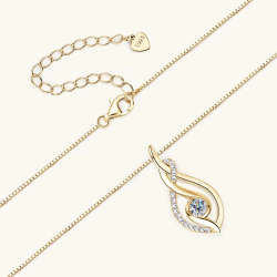 925 Sterling Silver 4mm 0.3ct Moissanite Twist Pendant Necklace