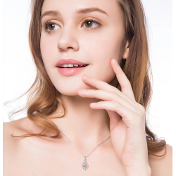 925 сорьцтой мөнгөн 4мм 0.3 карат моиссанит эрчилсэн зүүлт