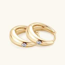 VVS1 2.5mm 0.06ct моиссанит алмаз алтаар бүрсэн цагираг Ээмэг