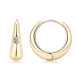 VVS1 2.5mm 0.06ct моиссанит алмаз алтаар бүрсэн цагираг Ээмэг