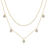 4mm 1.5cttw Round VVS1 Moissanite Diamond Layered Necklace Silver Chain