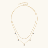 4mm 1.5cttw Round VVS1 Moissanite Diamond Layered Necklace Silver Chain