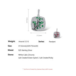 Created Emerald Tree Gold plated Silver set