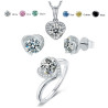 18K Gold plated Love Heart D color moissanite jewelry set
