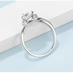 18K Gold plated Love Heart D color moissanite jewelry set