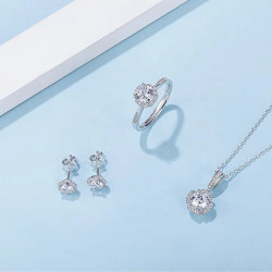 Round 18K Gold plated  D color moissanite jewelry set