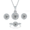 D color Round 18K Gold plated moissanite diamond jewelry set