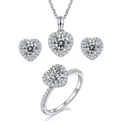 True love 18K Gold plated moissanite diamond jewelry set
