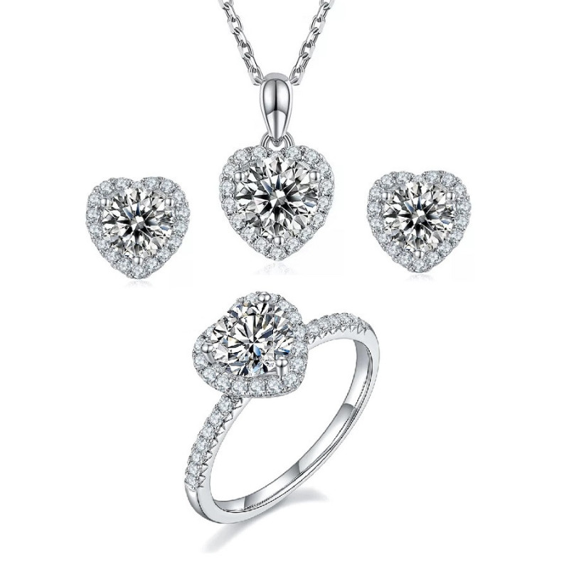 True love 18K Gold plated moissanite diamond jewelry set