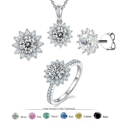 Sunflower GRA Certified Moissanite Diamond Jewelry Set