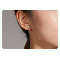 цасан ширхэг GRA гэрчилгээтэй моиссанит алмаз мөнгөн хослол