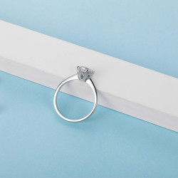 цасан ширхэг GRA гэрчилгээтэй моиссанит алмаз мөнгөн хослол